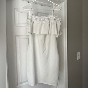 BCX White Off-Shoulder Wedding Dress